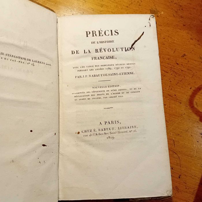 Rabaut, Precis de L'Histoire de La Revolution Francaise 1819