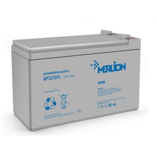 Аккумулятор для бесперебойника UPS MERLION GP1272F2 АКБ 12V 7.2Ah 12в 7,2ач