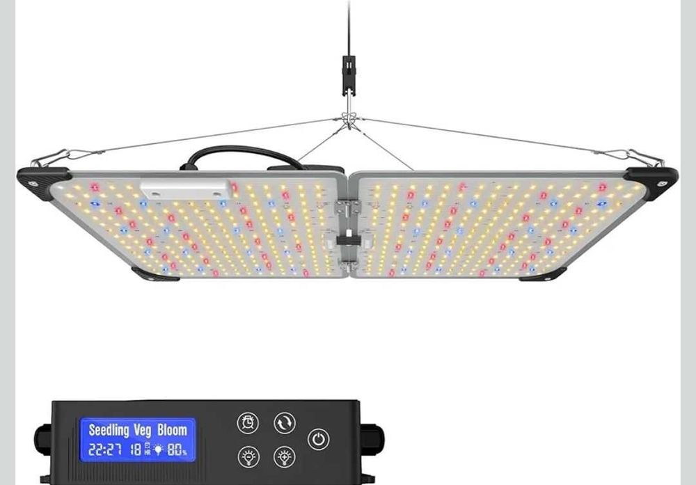 Фітолампа для рослин LED Grow Light 120W URBZUE SR08 — Повний спектр, діоди Samsung LM218B+, з таймером та HD-дисплеєм