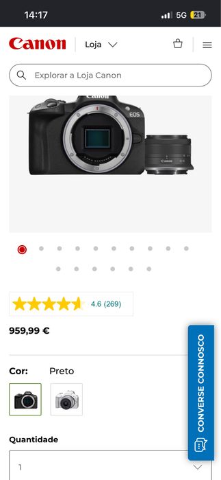 Canon eos r50 15-45 mais uma lente extra 75-300