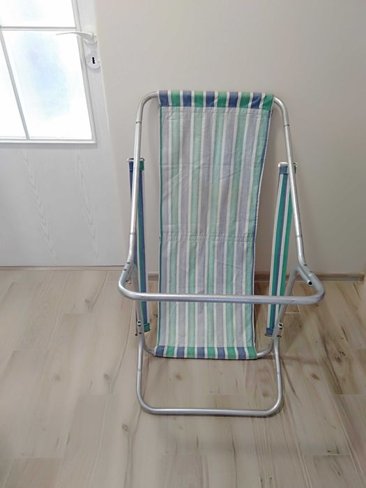kolekcjonerski Leżak  plażowy w torbie- "pasy" klasyka PRL-Okazja