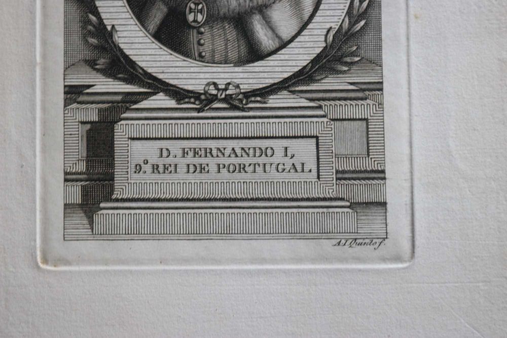 D. Fernando I, 9º Rei de Portugal gravura 1806 António Quinto