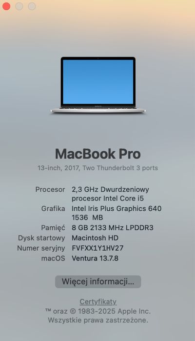 MacBook Pro 13 Retina (2017)