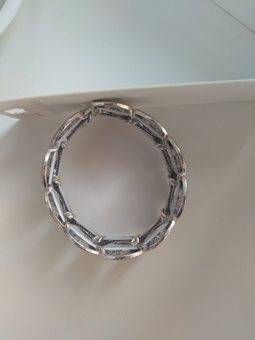 Браслет на руку, жіночий, срібний, біжутерія, еластичний