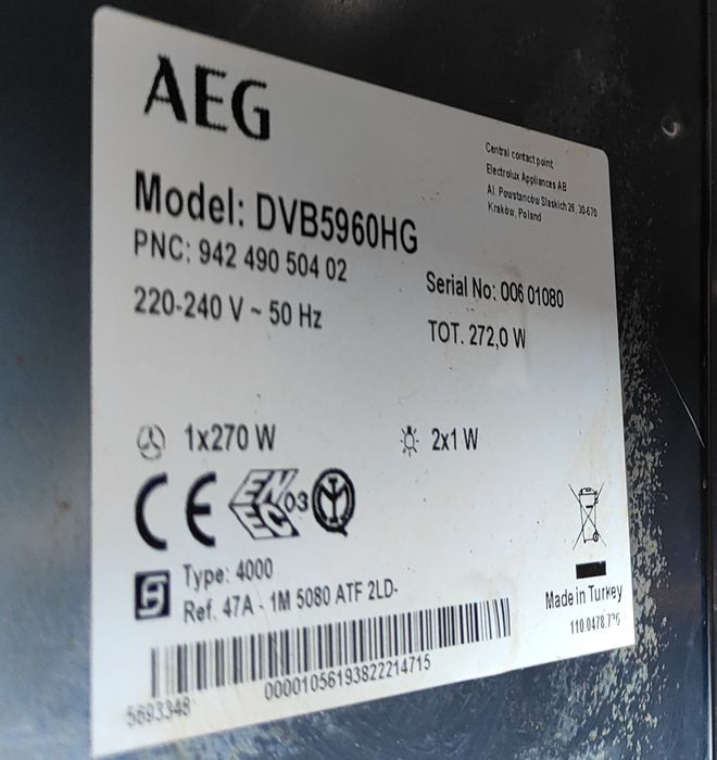 Exaustor/ chaminé AEG