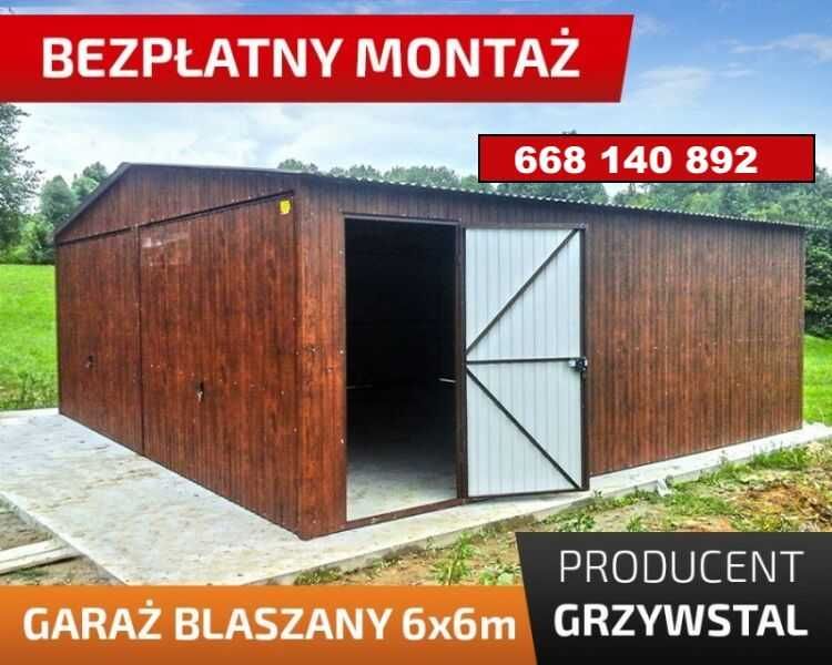 Garaż Blaszany Drewnopodobny Złoty Dąb/Garaże Blaszane - GRZYWSTAL