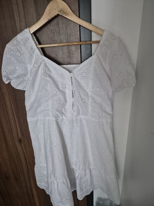 Sukienka biała boho romantyczna midsommar z haftem