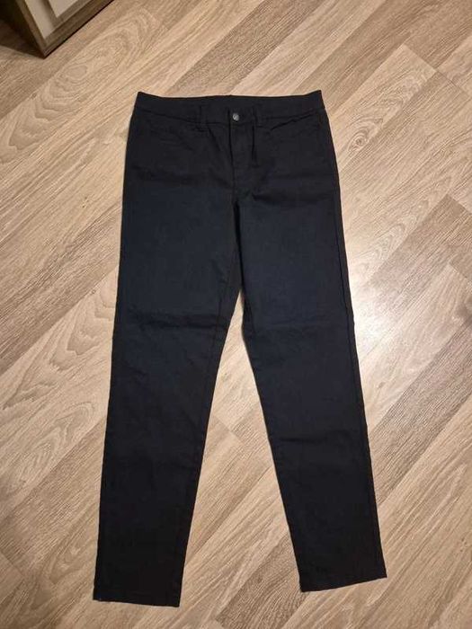 Czarne spodnie jeansy wysoki stan damskie bawełna M 38