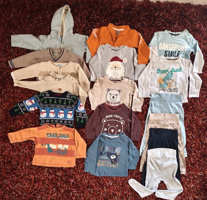 Roupa de menino 74 a 84 cm - 9 meses 17 peças