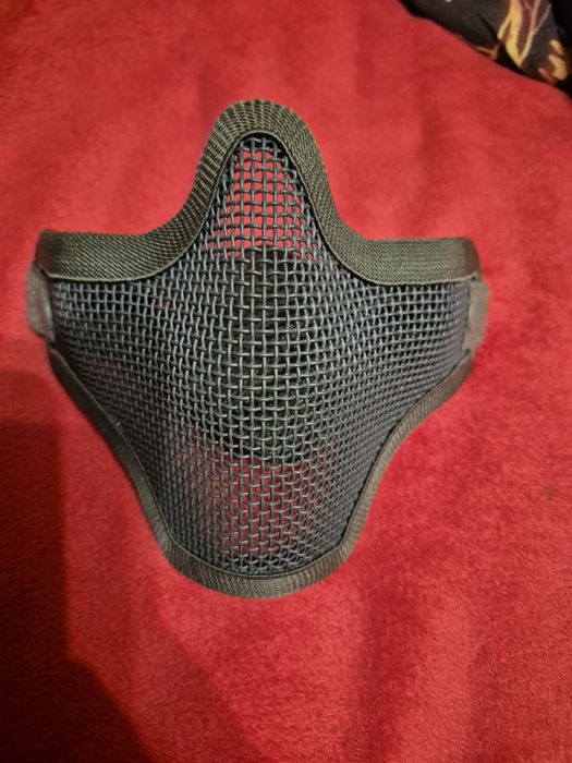 Maska ochronna na twarz typu Stalker siatka stalowa airsoft ASG oliwko