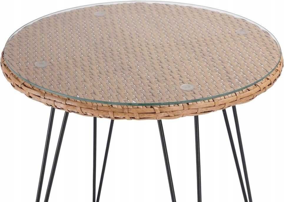 Meble wiklinowe ratanowe rattan trasowe stół + 2 fotele krzesła ratan