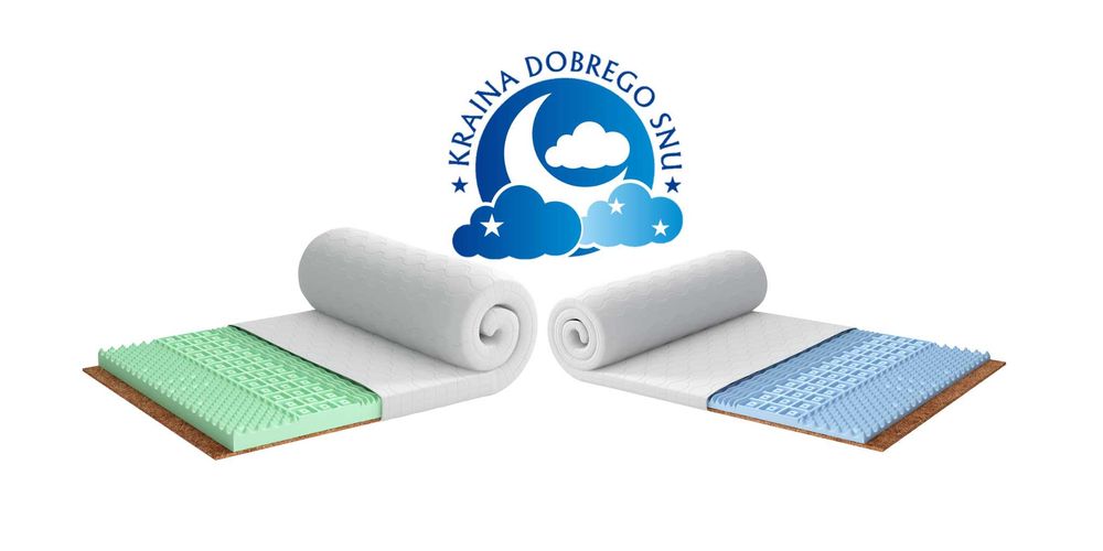 Materac nakładka KDS KOKOS-PIANKA PROFIL grubość 8 i 5 RÓŻNE ROZMIARY