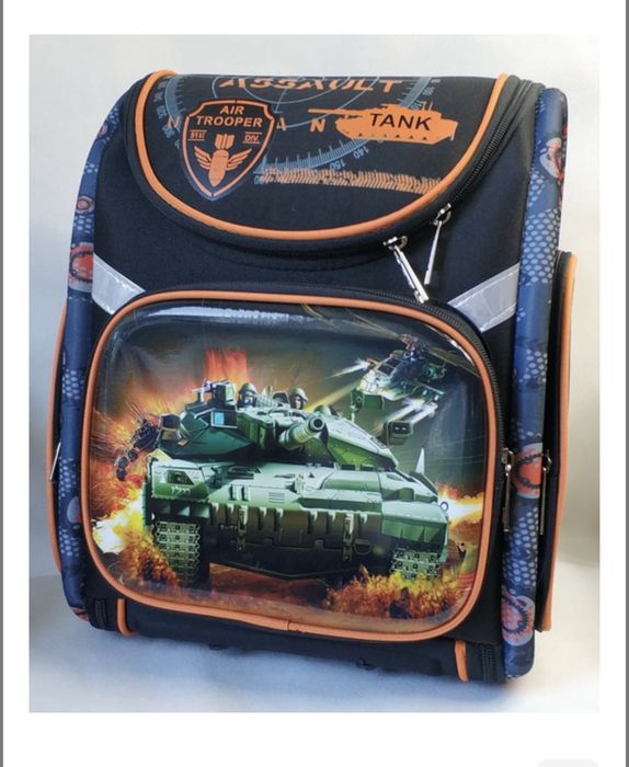 Портфель рюкзак танки чорний