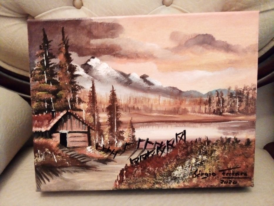 Quadro 4 estações, pintado à mão