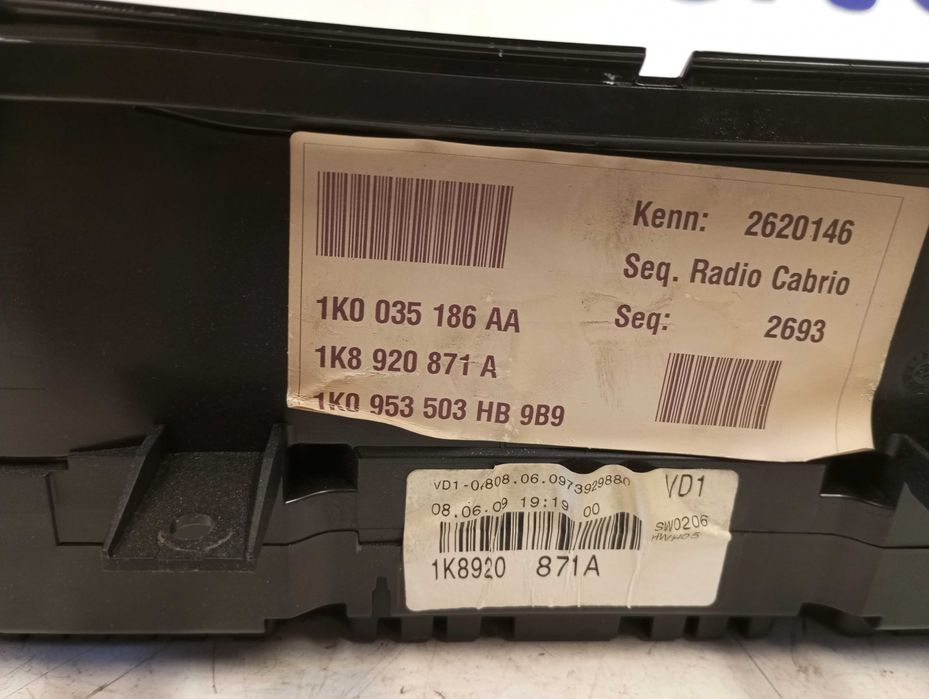 Quadrante / Painel de Instrumentos VW Scirocco 2.0 TDI – Ref. 1K8920871A