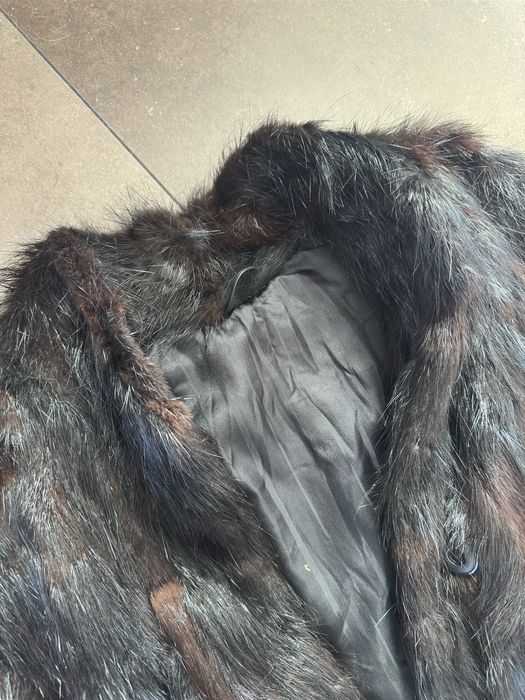 Futro prawdziwe ciemny brąz