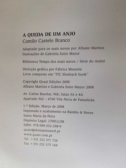 A Queda de um Anjo, de Camilo Castelo Branco