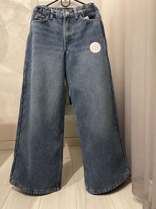 Джинси на флісі 152 158 широкі wide leg утеплені джинси