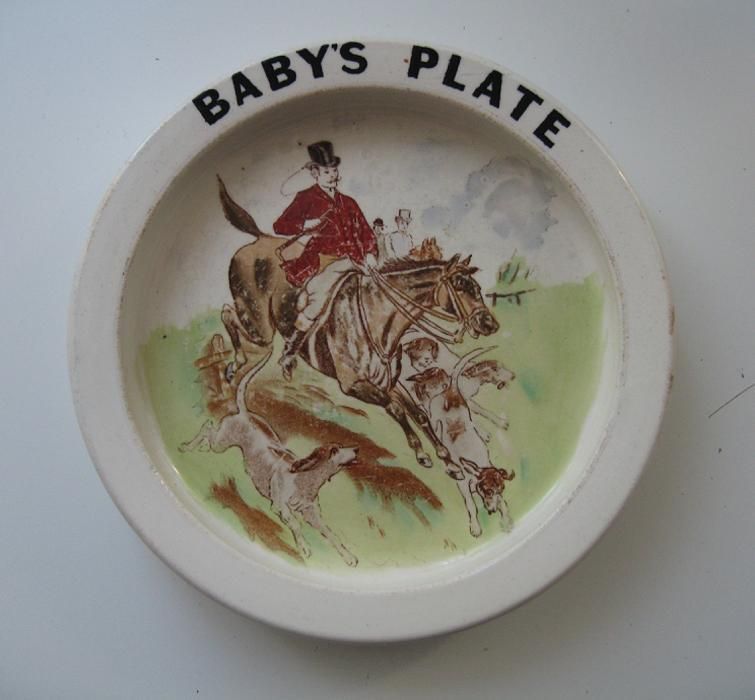 Antyk_100 lat!  Talerz dla Dziecka_CARLTON WARE_Anglia ok.1880 do 1900