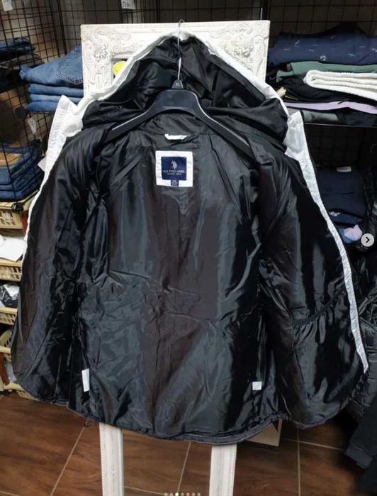 куртка U.S. Polo Assn Dip Dyed Chevron Puffer оригінал L, XL, XXL