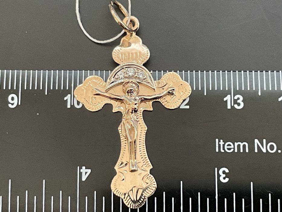 Золотой крест с бриллиантами 585 проба акция распродажа