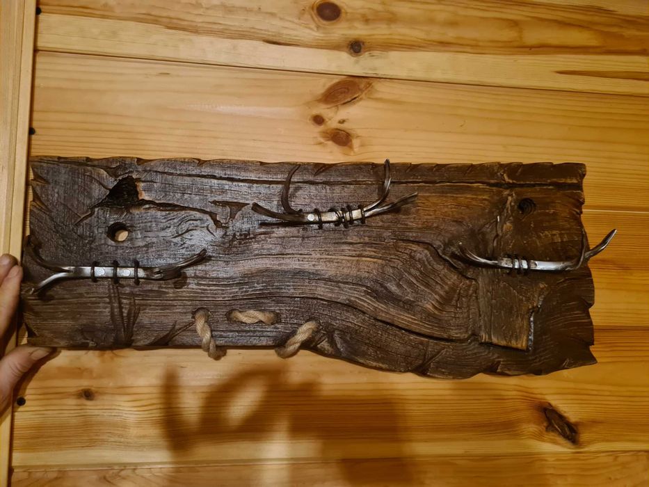 Wieszak rustykalny loft ze starego drewna