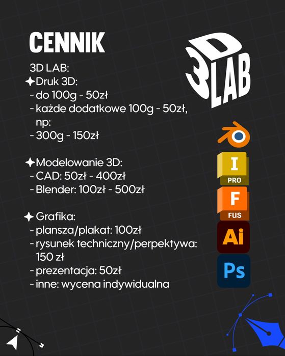 Druk 3D/grafika/modelowanie 3D