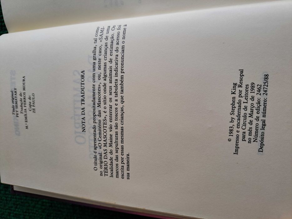 Samitério das Mascotes - Stephen King