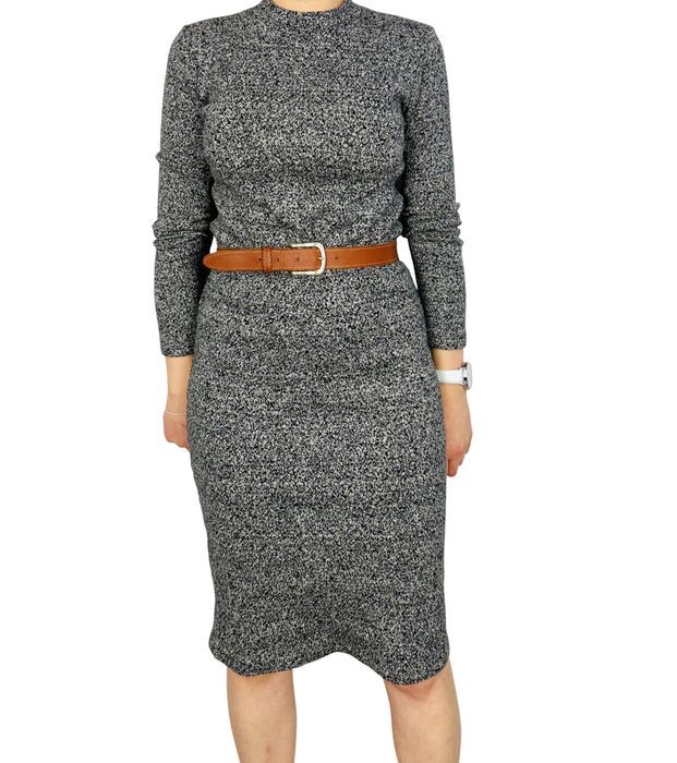 Melanżowa sukienka czarno‑szara S 36