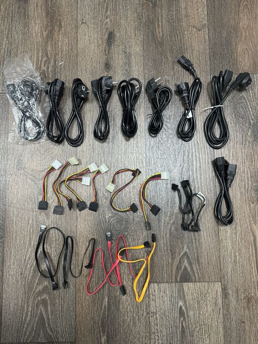 блок питания450 сетевые wifi карты,кулера,кабеля питания sata,msi775