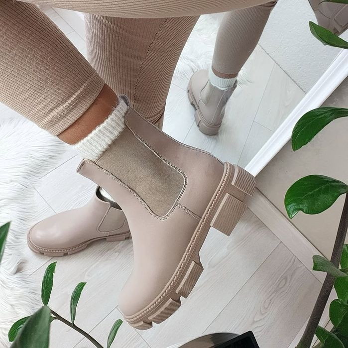 Стильні жіночі черевики Челсі. Зима. Натуральна шкіра