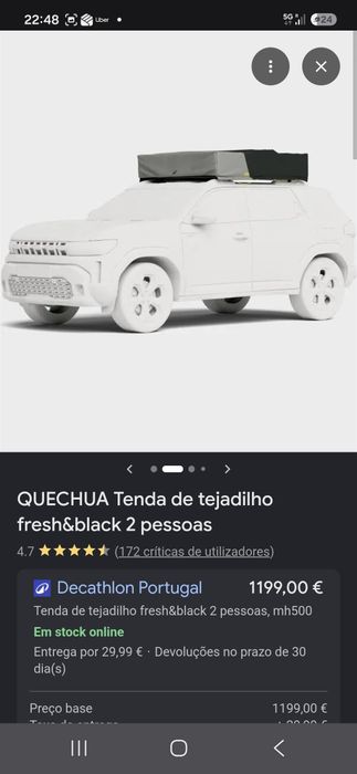 Tenda Tejadilho Quechua Com Avancado Fresh and Black 2 Pax