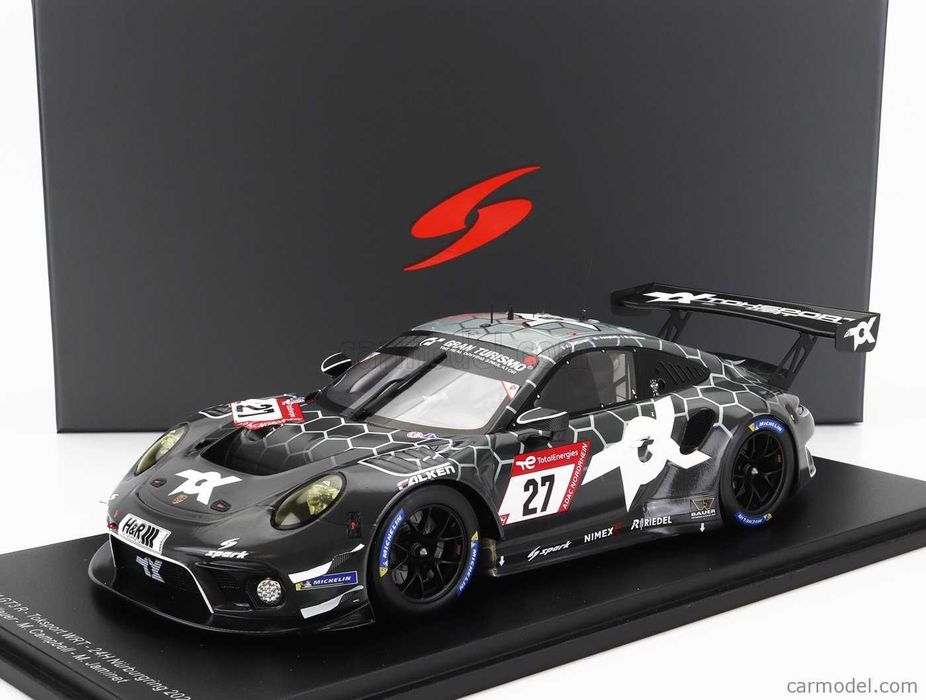 7 Porsches GT3 RSR + 1/18 + Spark + Vitrine Acrilico