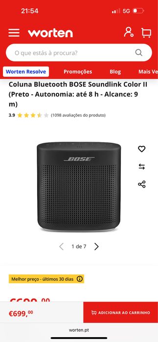 Coluna bluetooth BOSE soundlink collor 2