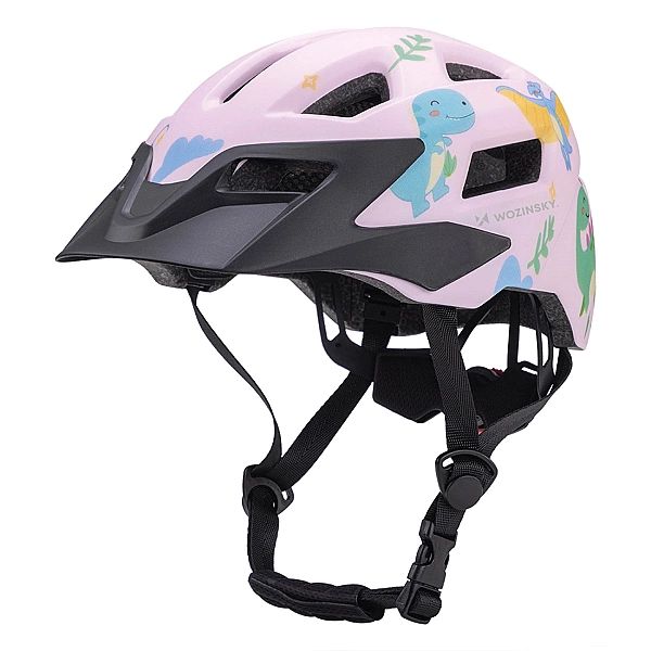 Kask rowerowy dziecięcy MTB Wozinsky z odpinanym daszkiem S - różowy