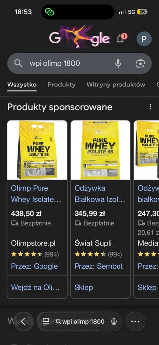 Izolat olimp 1800g wanilia isopate 95