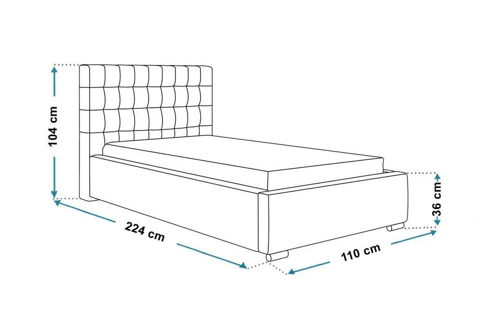 Łóżko tapicerowane LUX 2 90x200 Stelaż + pojemnik