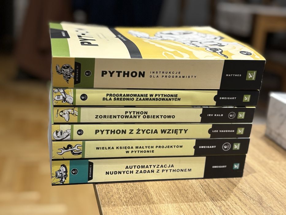 Zestaw 6 ksiazek python (Helion) stan idealny/nowe