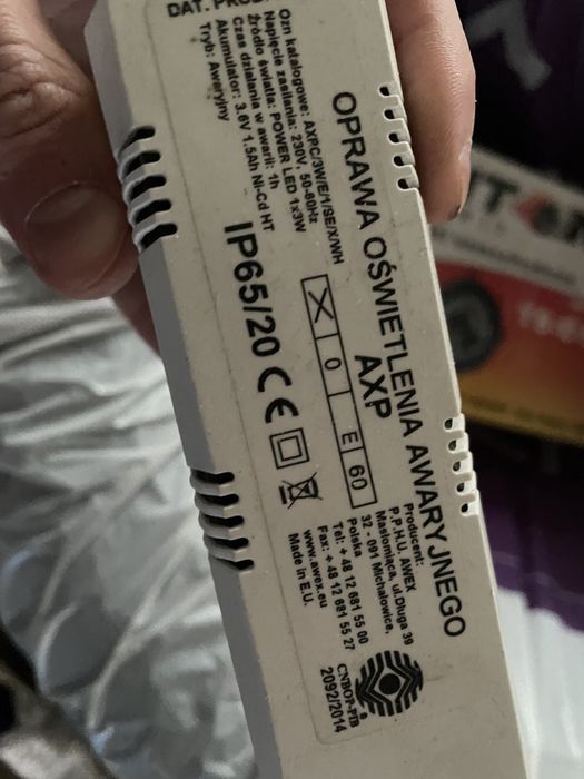 Oprawa awaryjna AXP IP65/20 ECO LED 1W 125lm  3h