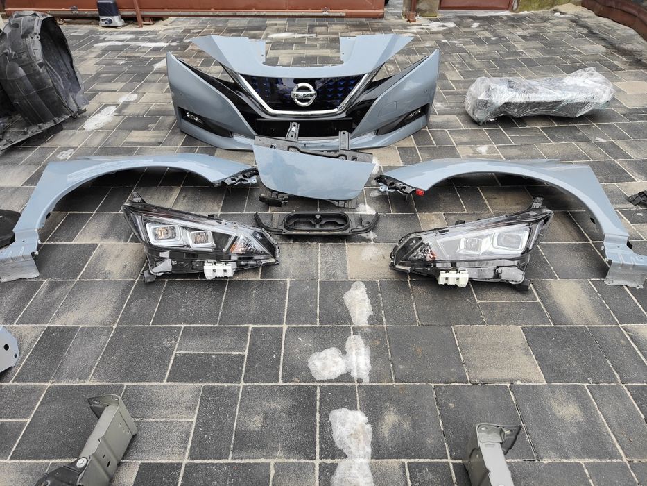 Nissan Leaf 2018-2022 бампер передний, фары, крылья, капот, комплект