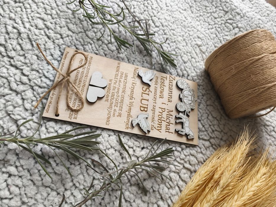 Grawerowane zaproszenia ślubne