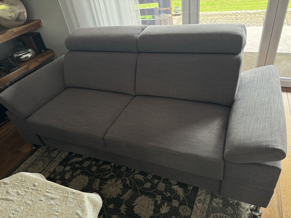 kanapa sofa szara regulowane zagłówki