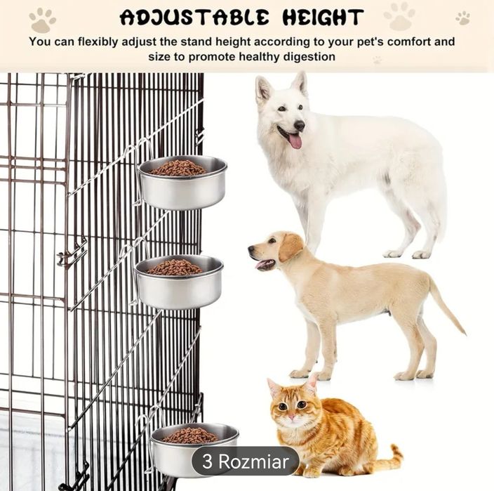 Nierdzewna miska dla psa wisząca