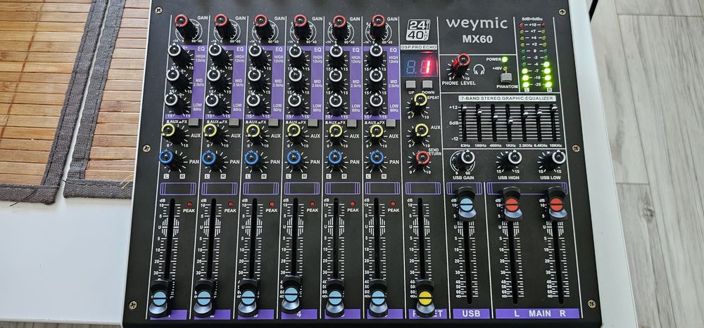 Mikser audio Weymic MX60 – STAN FABRYCZNY (podłączony raz do zdjęć)