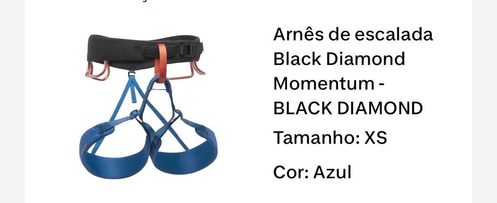 Arnês escalada profissional BlackDiamond novo