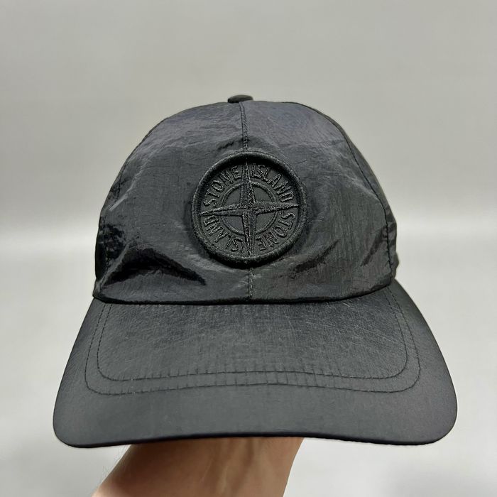 Stone island 9100011 nylon metal logo cap black чоловіча кепка
