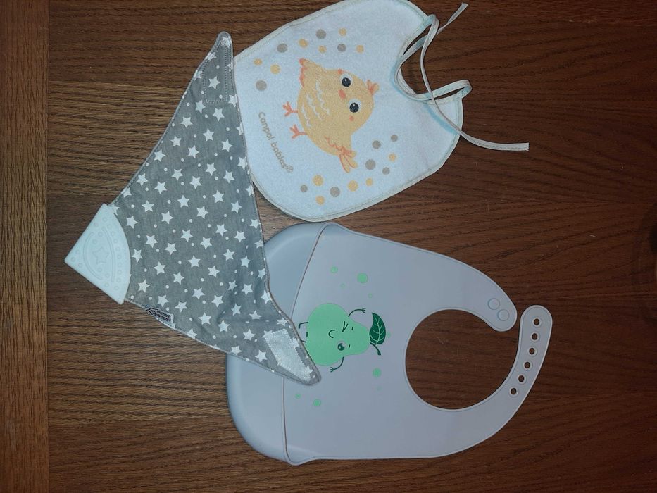 Śliniak z kieszonką z gryzakiem śliniaki 3 sztuki