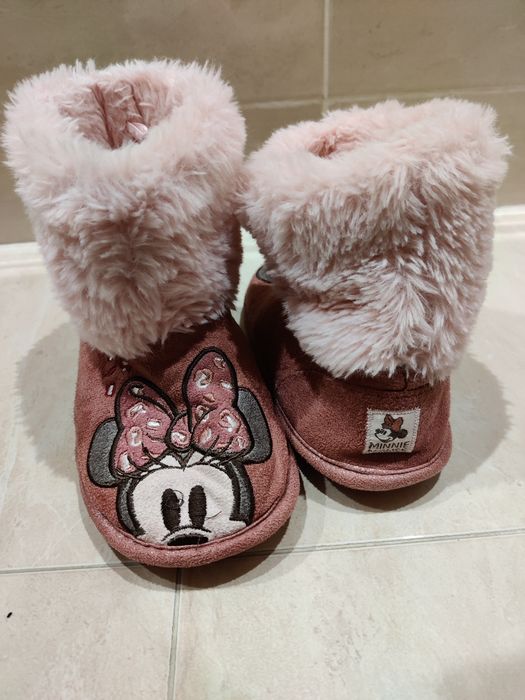 Pantufas bota da Disney com estampado da Minnie, tamanho 32/33