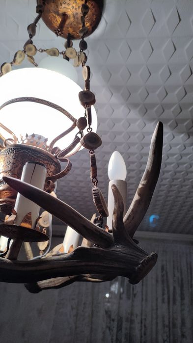 Żyrandol z poroża jelenia. Piękny zabytek