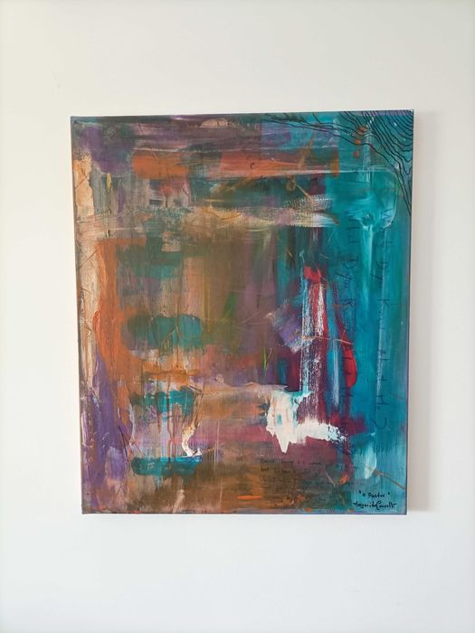 Quadro Abstracto - Acrílico - "O Pastor"  50x60